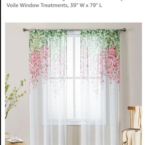 Floral Voile Window Curtain